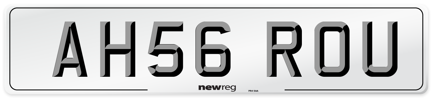 AH56 ROU Number Plate from New Reg